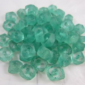 DIY - Blue green strand of sea glass beads - Craft